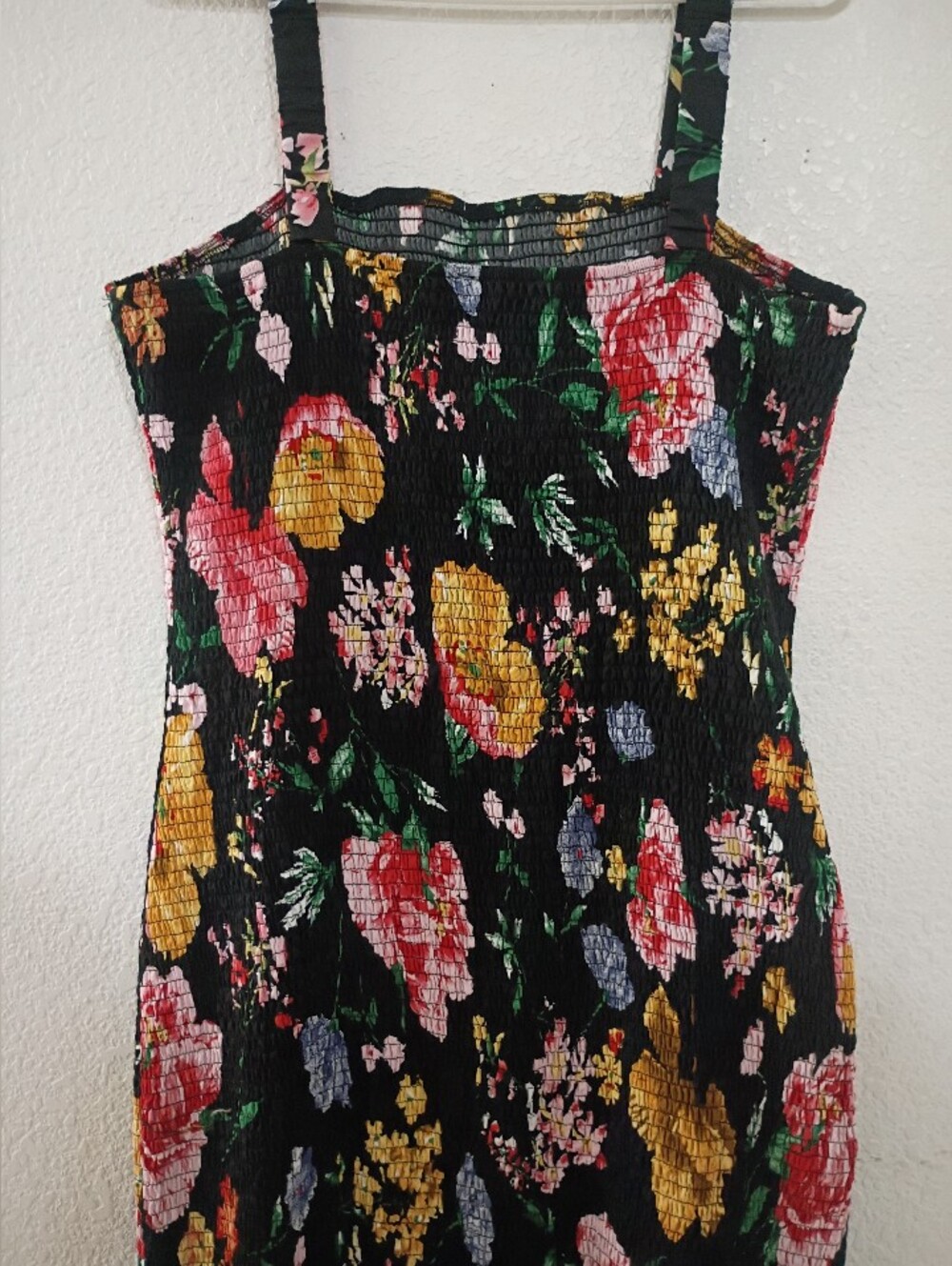 Floral Black Sundress with Ruffle Hem - Picture 2 of 8